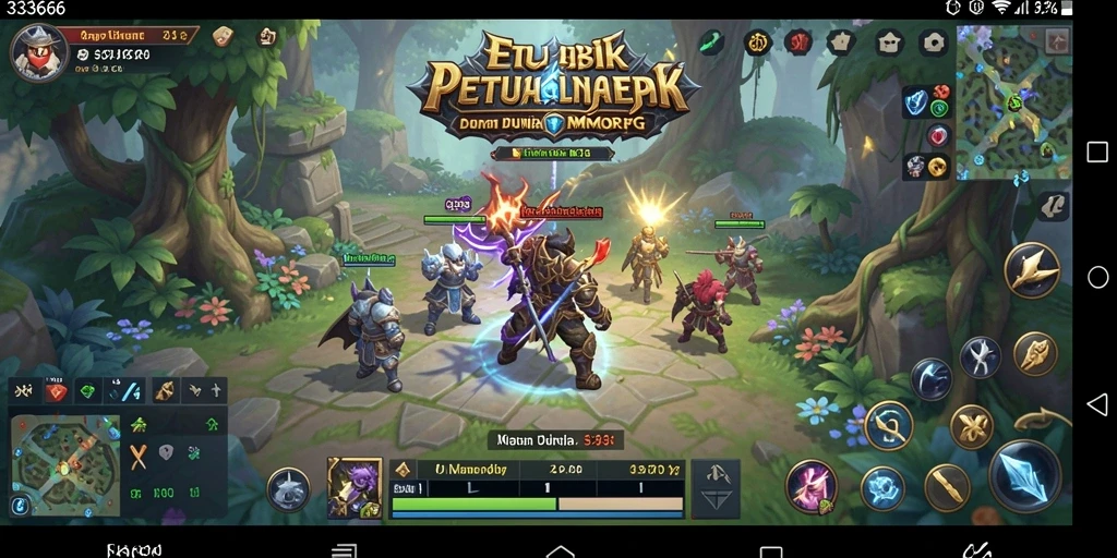 Gameplay seru dalam 333666 dengan pertarungan epik dan eksplorasi.