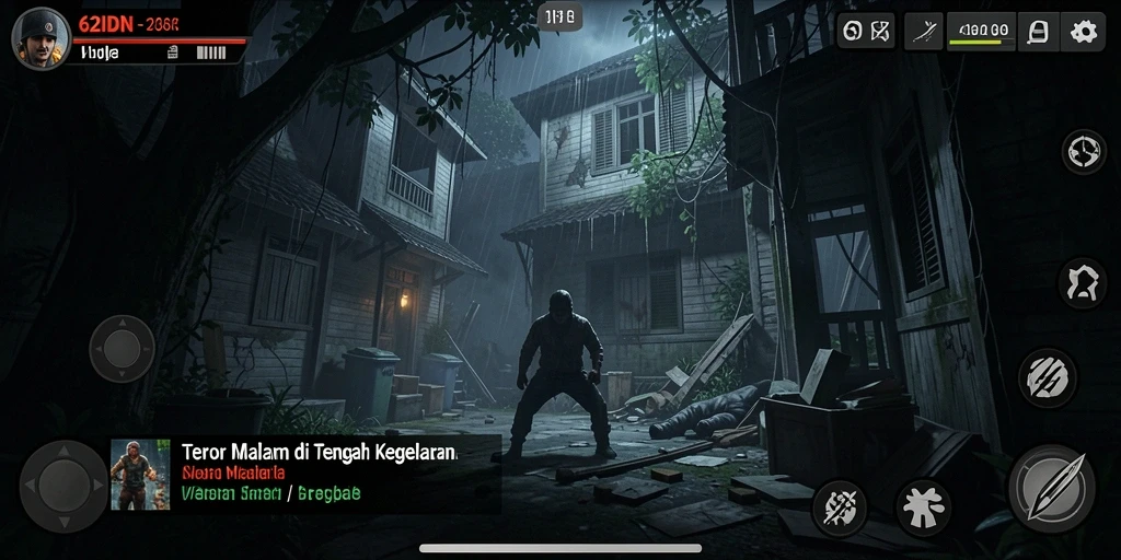 Gameplay 62IDN yang menegangkan dengan suasana angker.