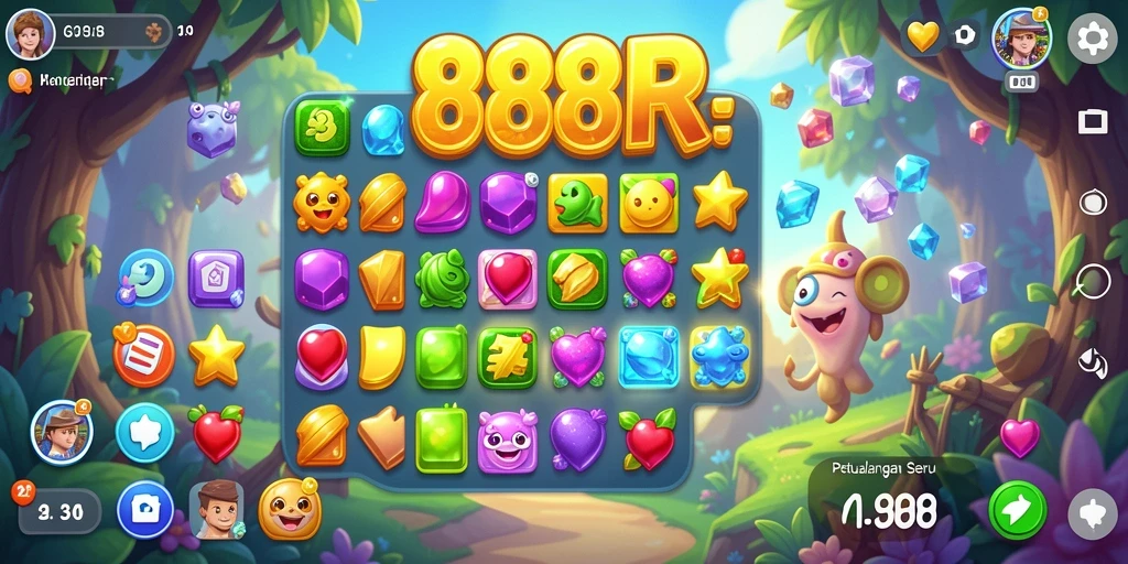 Tampilan gameplay seru dalam game Match-3 888R.
