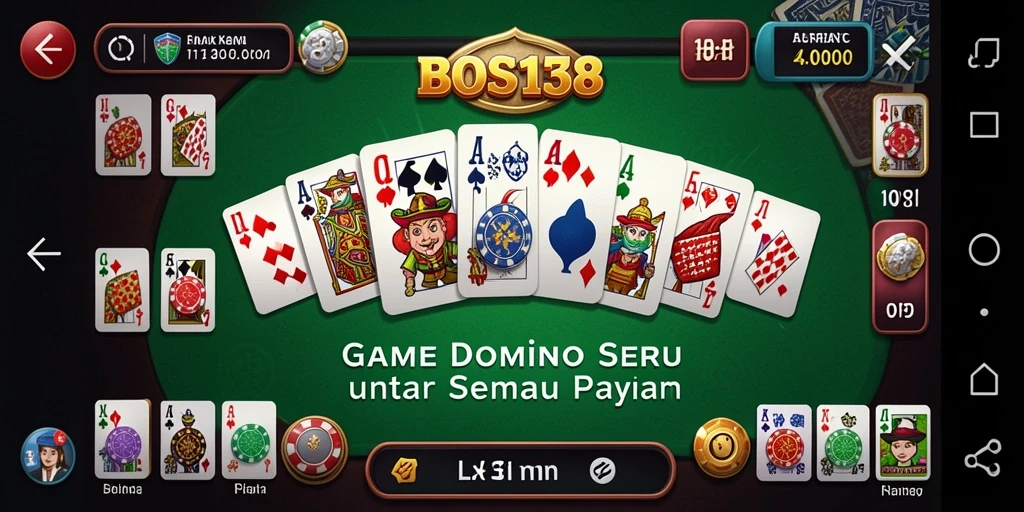 Tampilan gameplay seru di BOS138 saat bermain Domino.