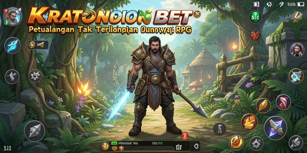 Screenshot <strong>KRATONBET</strong> menampilkan karakter dalam aksi, menjelajahi dunia RPG yang epik.