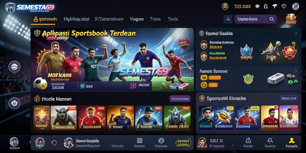 Tampilan gameplay menarik dari aplikasi SEMESTA69 untuk taruhan olahraga.